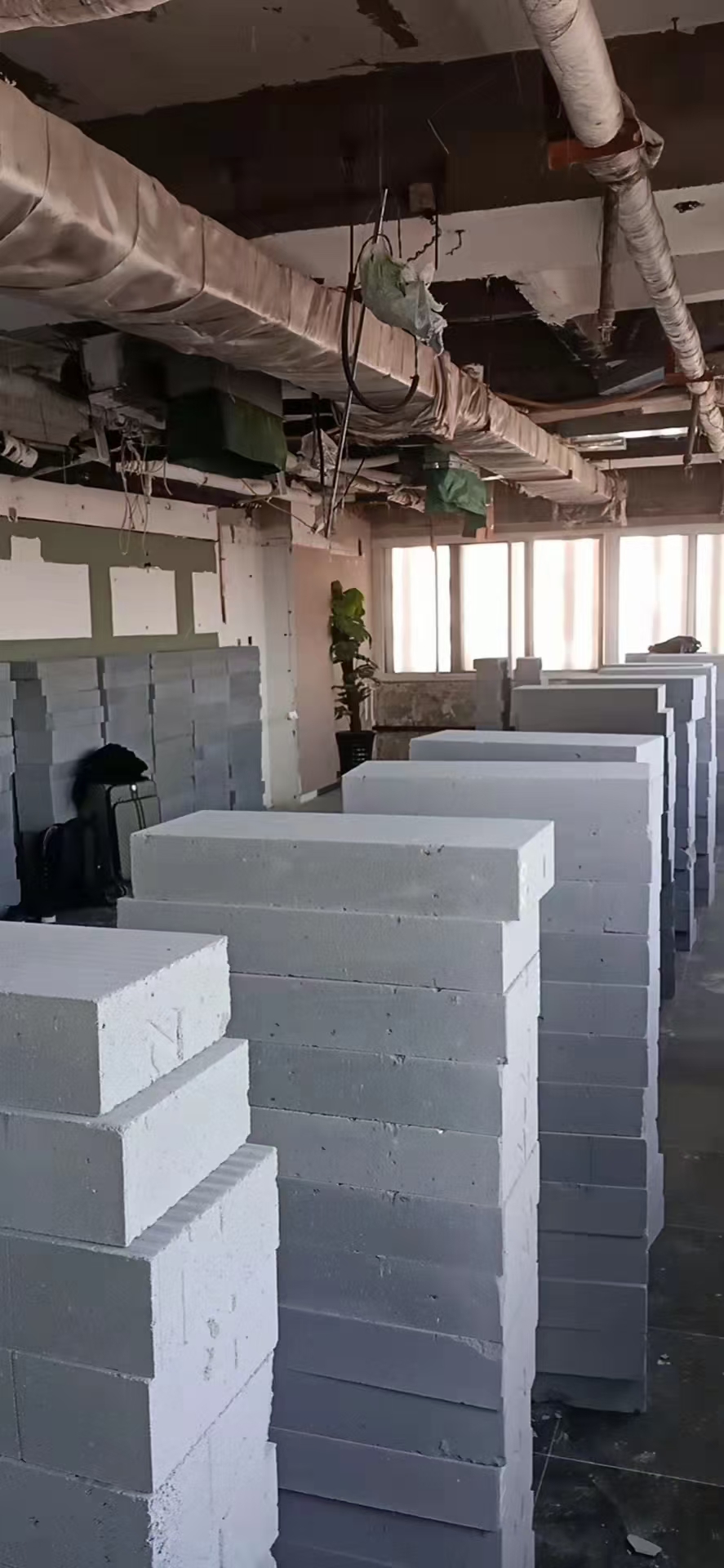 轻质砖隔墙施工现场